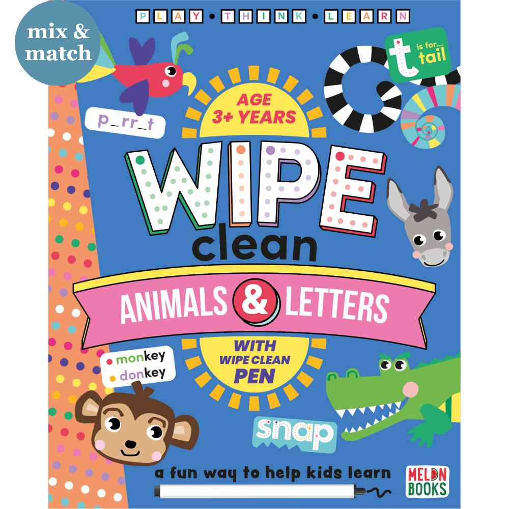 Animals And Letters Wipe Clean