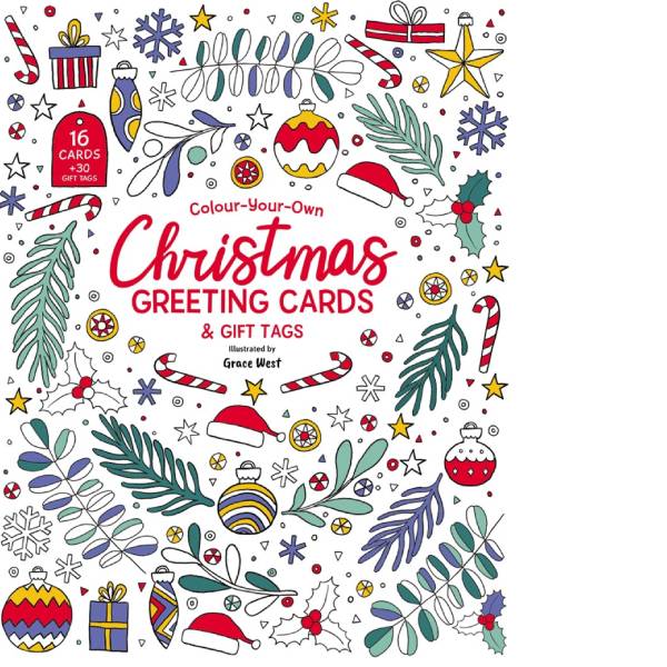 Colour Your Own Christmas Greeting Card & Gift Tag