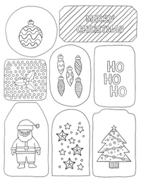 Colour Your Own Christmas Greeting Card & Gift Tag