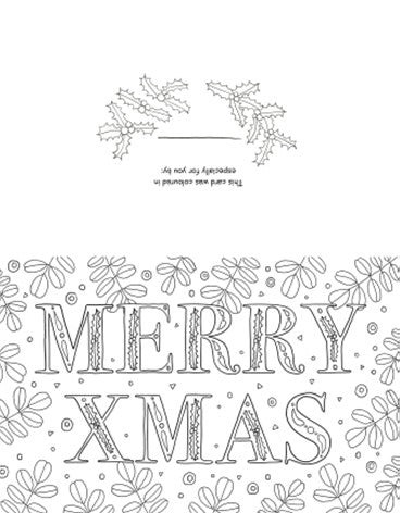 Colour Your Own Christmas Greeting Card & Gift Tag
