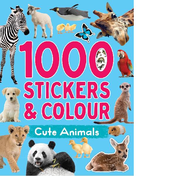 Cute Animals 1000 Stickers & Colour
