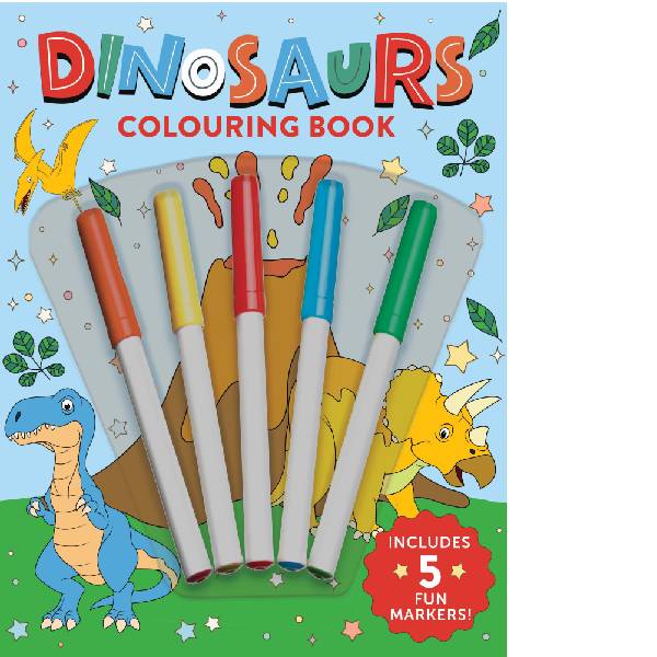 Dinosaurs Colouring Book with 5 Markers