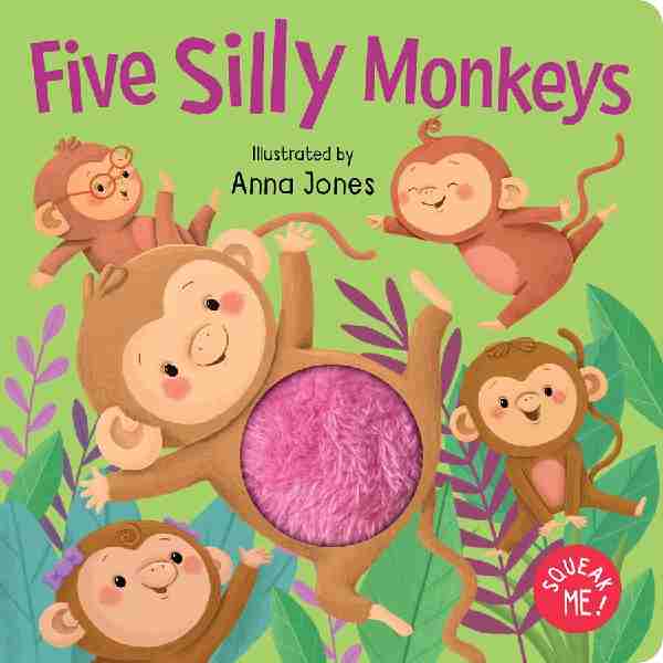 Squeaky Plush Five Silly Monkeys Board