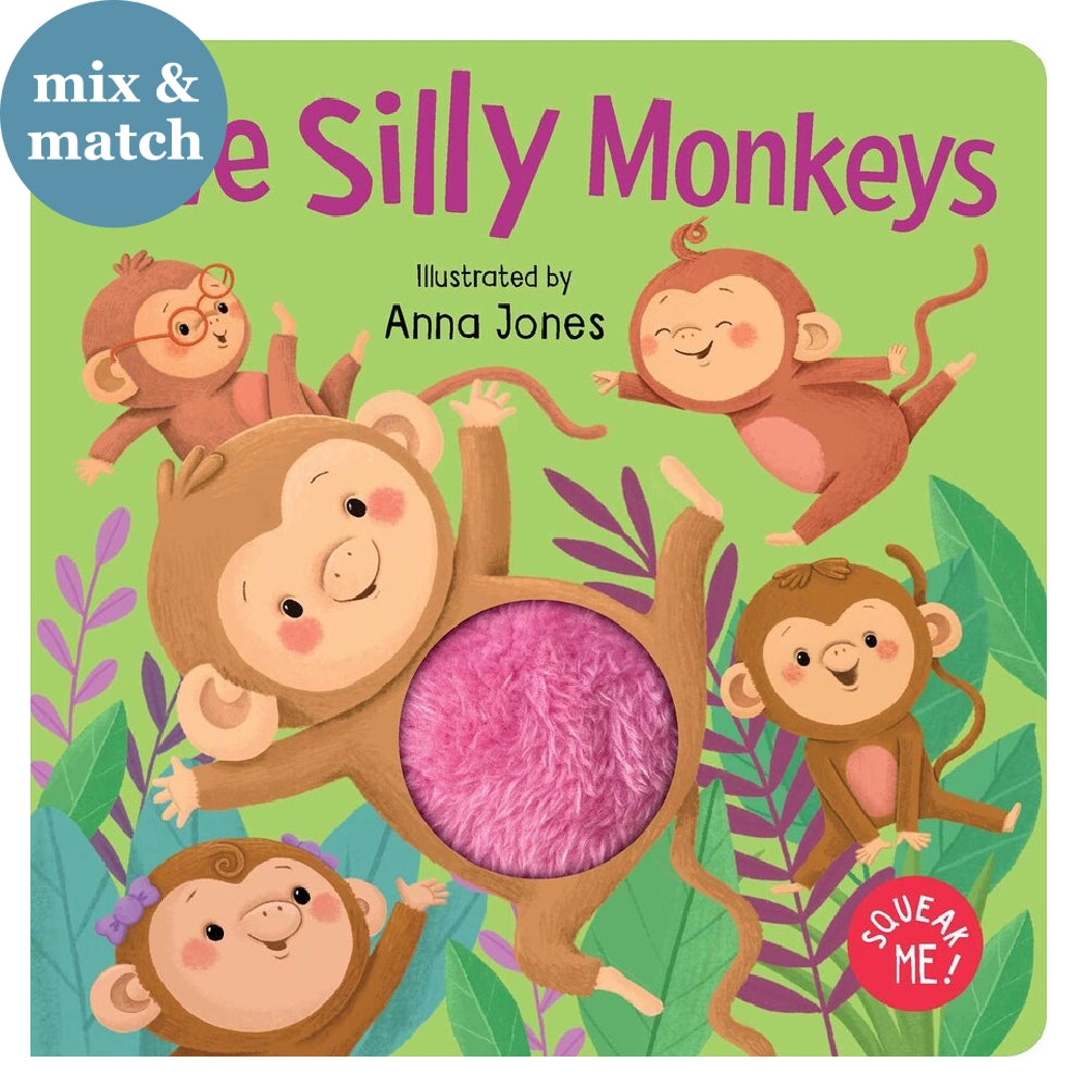 Squeaky Plush Five Silly Monkeys Board