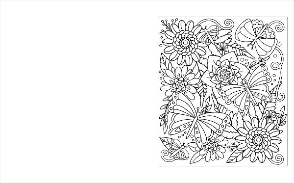 Large Print Floral Colouring Book
