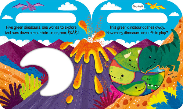 Five Green Dinosaurs Count & Carry Board