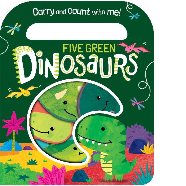 Five Green Dinosaurs Count & Carry Board