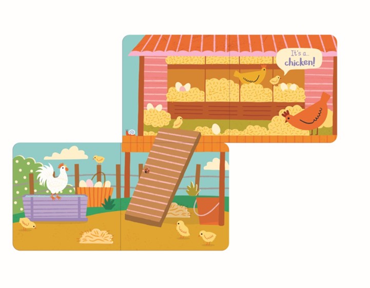 Who's here - On the Farm Fold Out Flap Board
