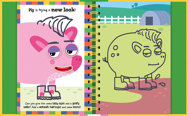 Farm Wipe Clean Sticker Funny Faces