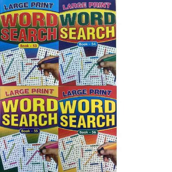 A5 Large Print Wordsearch 53-56 BACKORDER Available late July-August
